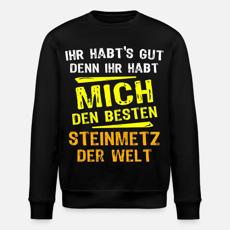 Steinmetz Geschenk - Stanley/Stella Unisex Bio-Sweatshirt ROLLER - Schwarz