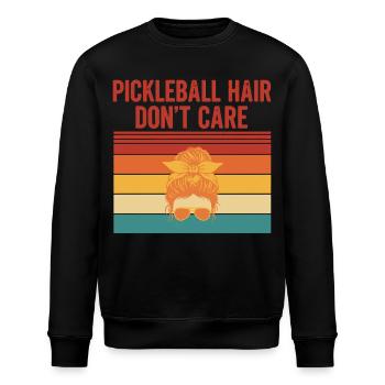 Pickleball Cheveux S’en Fiche, Joueur Drôle Amour - Sweat bio ROLLER Stanley/Stella Unisexe - noir - Devant - Nik (191cm)