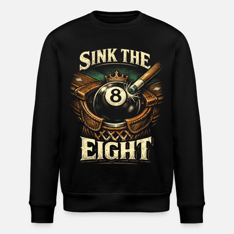 8-Ball Billard Sink The Eight - Stanley/Stella Unisex Bio-Sweatshirt ROLLER - Schwarz