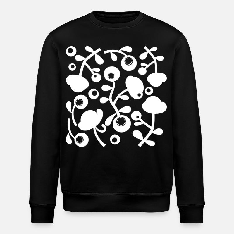 Pivoines abstraites L blanches transparentes - Sweat bio ROLLER Stanley/Stella Unisexe - noir