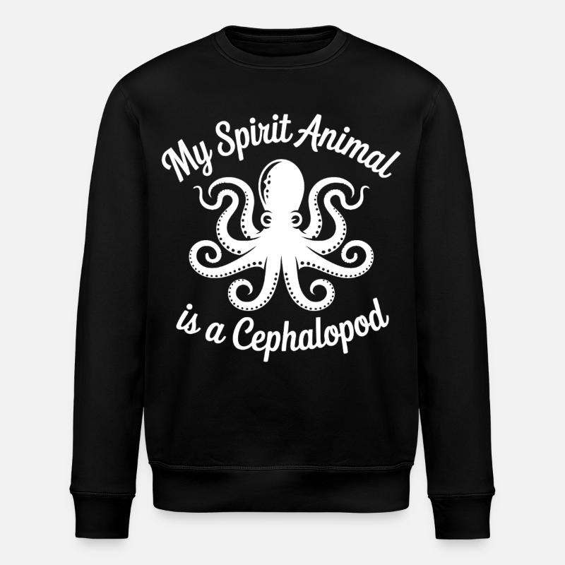 Spirit Tier Oktopus - Stanley/Stella Unisex Bio-Sweatshirt ROLLER - Schwarz