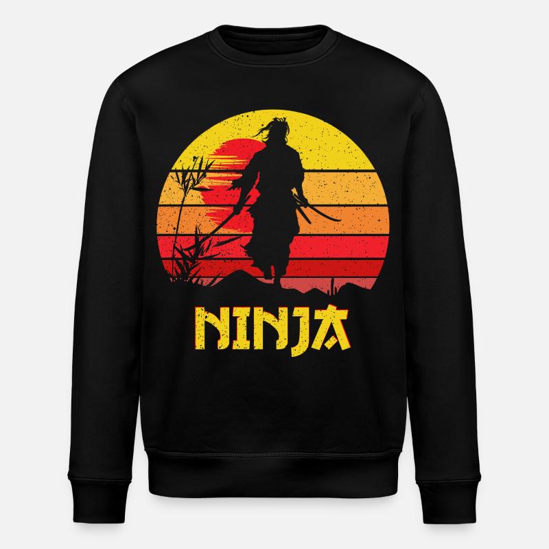 Ninja Sunset Shadow Warrior - Stanley/Stella ROLLER Unisex Organic Sweatshirt - black