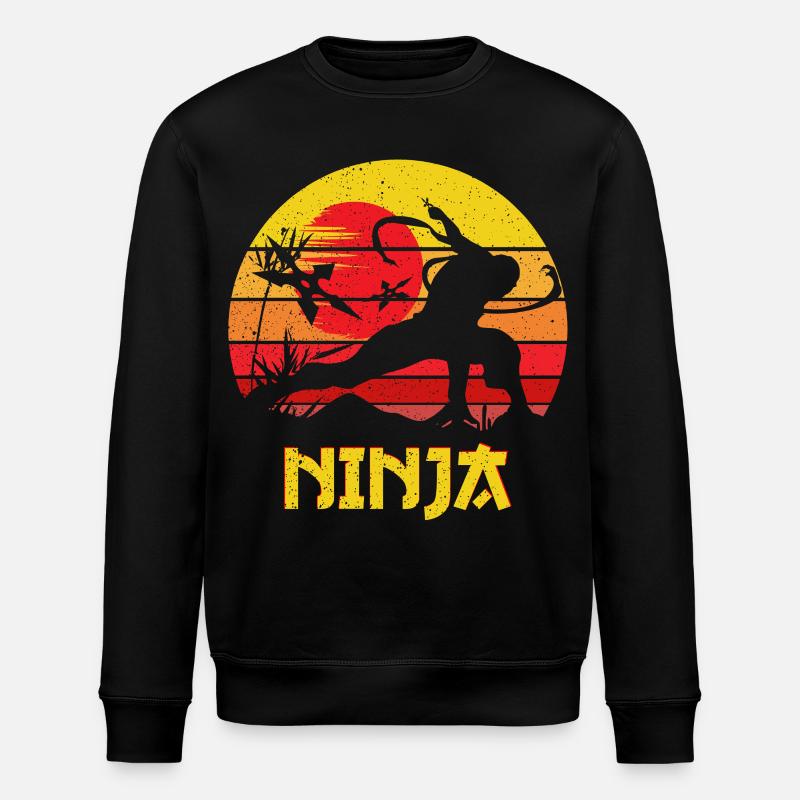 Sunset Ninja Silhouette - Stanley/Stella Unisex Bio-Sweatshirt ROLLER - Schwarz