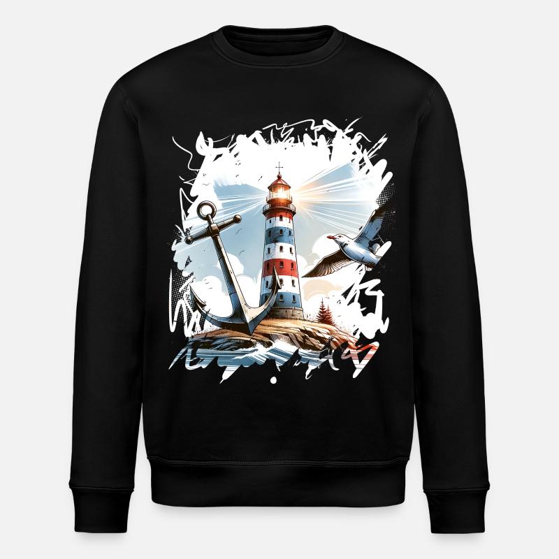 Mouette Ancre du Phare - Sweat bio ROLLER Stanley/Stella Unisexe - noir