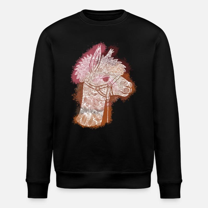 Alpaga Zentangle - Sweat bio ROLLER Stanley/Stella Unisexe - noir