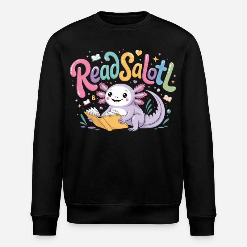 Axolotl Reader T-Shirt ReadSalotl Book - Sweat bio ROLLER Stanley/Stella Unisexe - noir