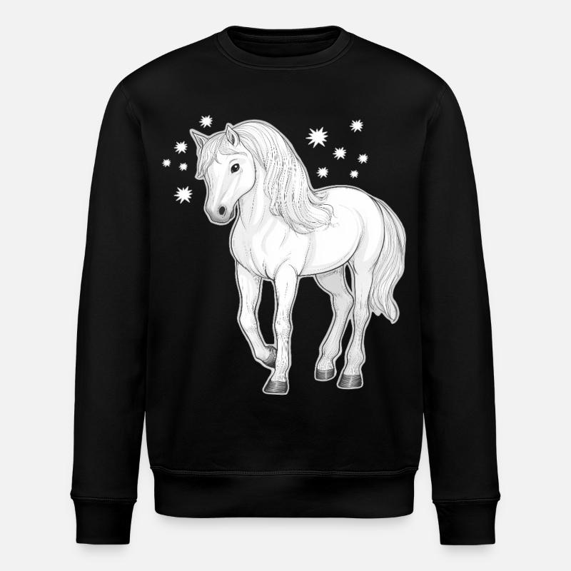 Cheval avec des étoiles - Sweat bio ROLLER Stanley/Stella Unisexe - noir