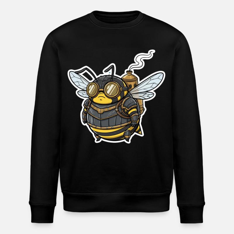 Steampunk Worker Bee Gepanzerte Brille - Stanley/Stella Unisex Bio-Sweatshirt ROLLER - Schwarz