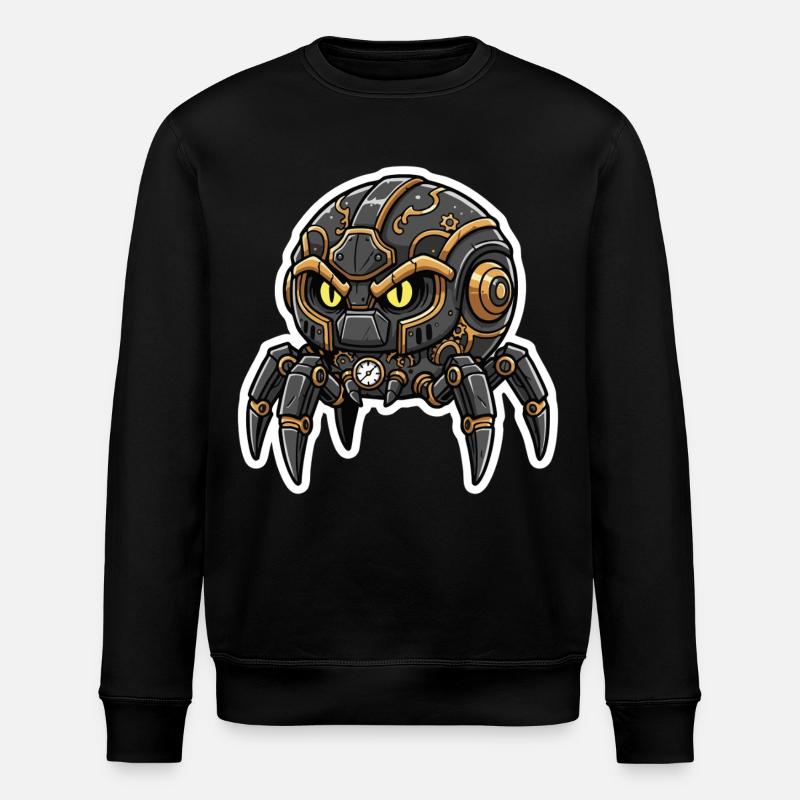 Steampunk Schwarze Uhrmacher-Spinnen-Wächter - Stanley/Stella Unisex Bio-Sweatshirt ROLLER - Schwarz