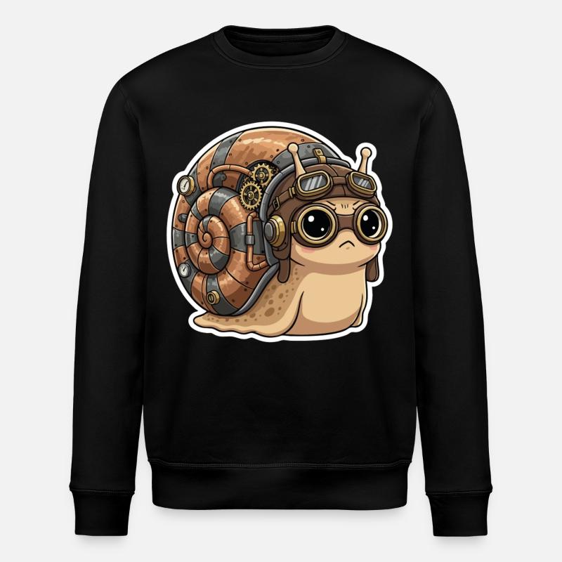 Snail Aviator Steampunk Shell Copper - Stanley/Stella Unisex Bio-Sweatshirt ROLLER - Schwarz