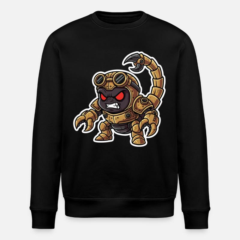 Skorpion Bionic Steampunk Krieger Messingnieten - Stanley/Stella Unisex Bio-Sweatshirt ROLLER - Schwarz