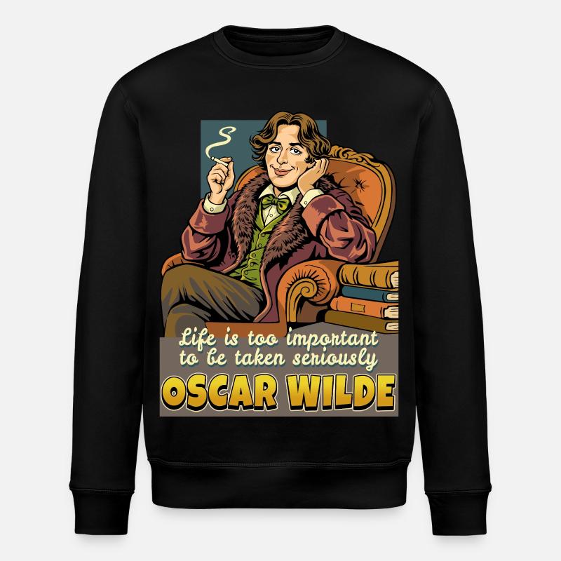 Oscar Wilde Life - Stanley/Stella Unisex Bio-Sweatshirt ROLLER - Schwarz