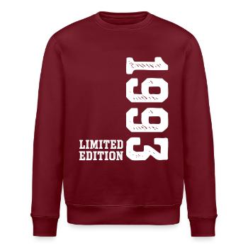 33. Geburtstag 1993 Limited Edition Mann Frau  - Stanley/Stella Unisex Bio-Sweatshirt ROLLER - Burgunderrot - Vorne - Nik (191cm)