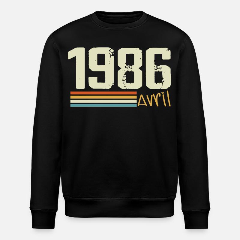 Né en avril 1986 - Sweat bio ROLLER Stanley/Stella Unisexe - noir
