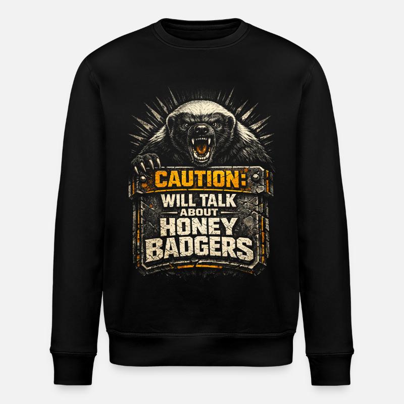 Honigdachs Honey Badger Tier - Stanley/Stella Unisex Bio-Sweatshirt ROLLER - Schwarz