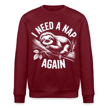 Mode veille paresseux sur la branche - Sweat bio ROLLER Stanley/Stella Unisexe - bordeaux - Devant - Nik (191cm)