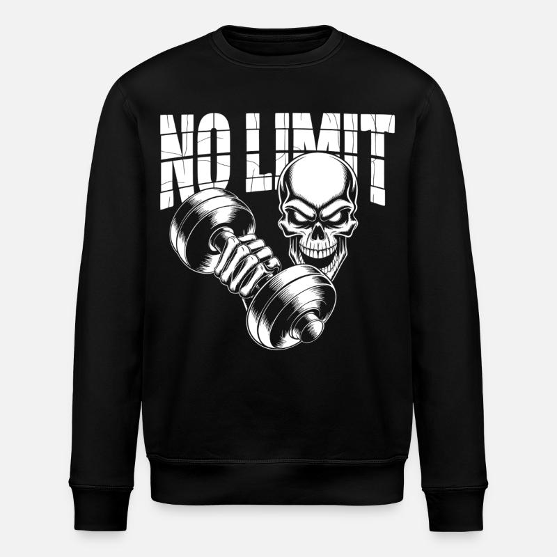 No Limit Skull Bodybuilding - Stanley/Stella Unisex Bio-Sweatshirt ROLLER - Schwarz