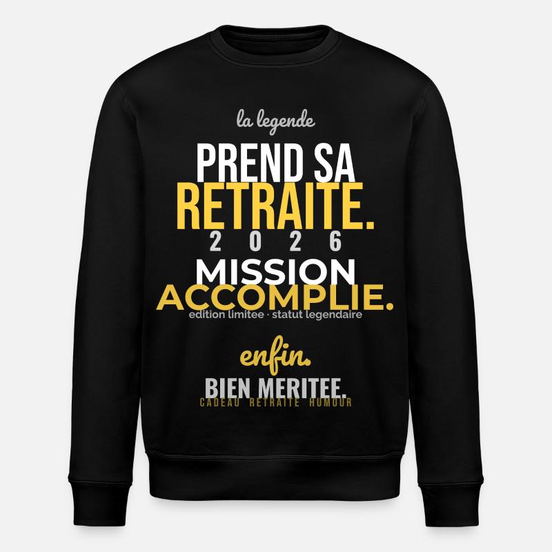 Retraite Accomplie - Sweat bio ROLLER Stanley/Stella Unisexe - noir