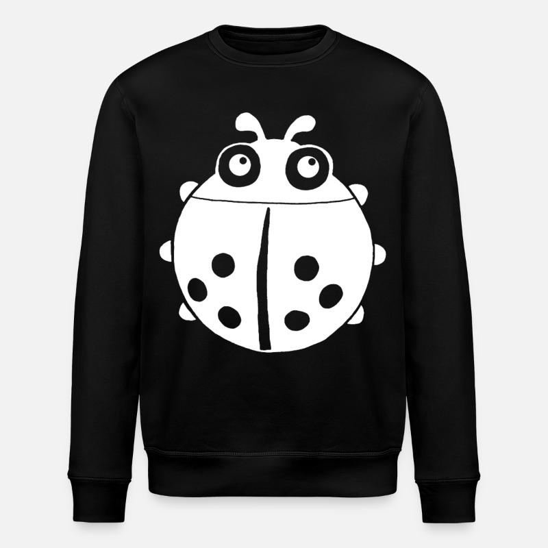 White ladybug - Stanley/Stella ROLLER Unisex Organic Sweatshirt - black