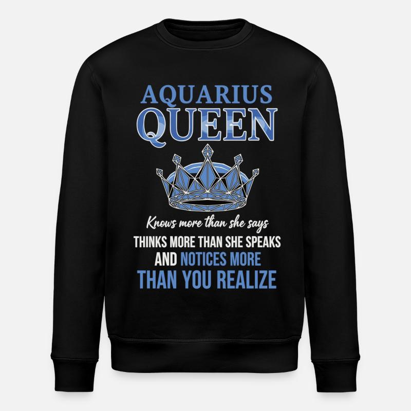 Aquarius Queen Sternzeichen Wassermann - Stanley/Stella Unisex Bio-Sweatshirt ROLLER - Schwarz