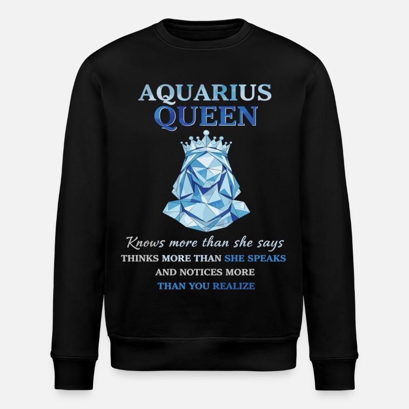 Aquarius Queen Sternzeichen Wassermann - Stanley/Stella Unisex Bio-Sweatshirt ROLLER - Schwarz