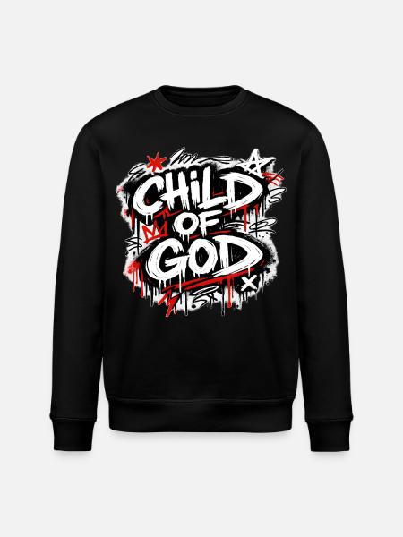 Child of God Graffiti Lettering - Stanley/Stella ROLLER Unisex Organic Sweatshirt - black