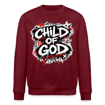 Lettrage graffiti Child of God - Sweat bio ROLLER Stanley/Stella Unisexe - bordeaux - Devant - Nik (191cm)