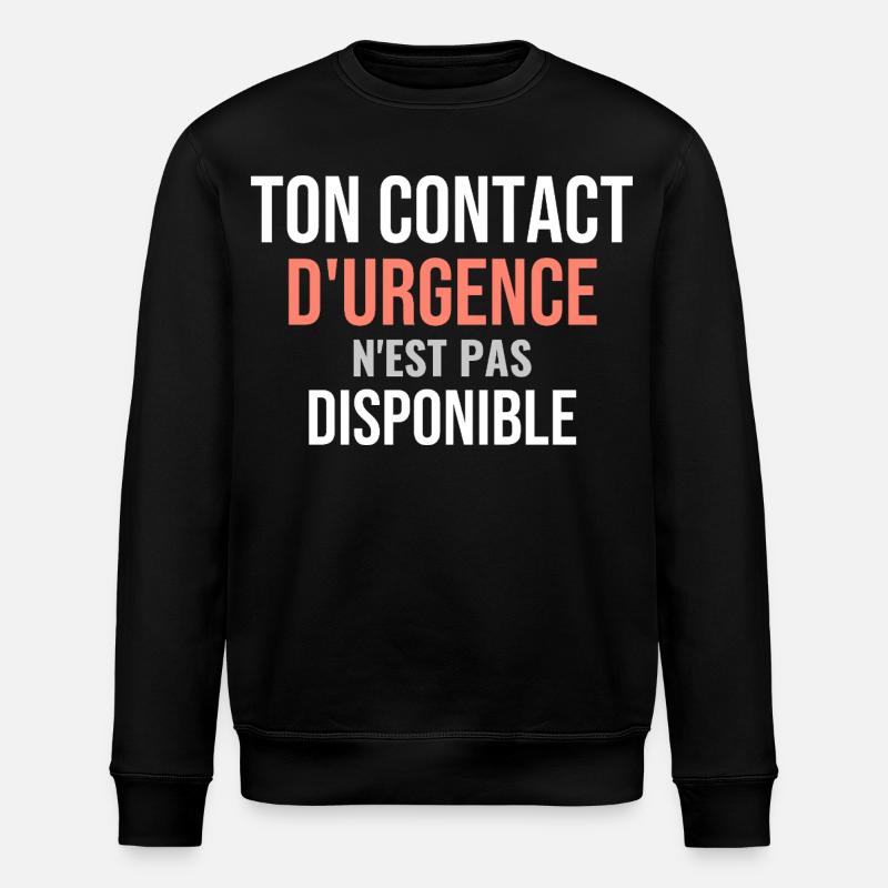 Pas Urgence - Sweat bio ROLLER Stanley/Stella Unisexe - noir