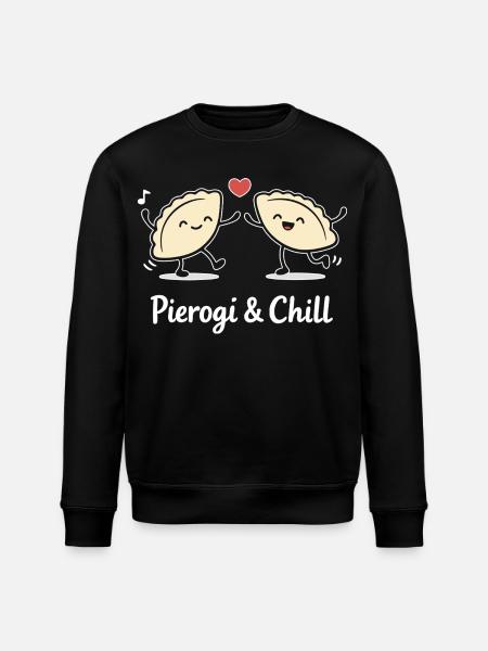 Pierogi & Chill: Rolig dansande Pierogies Polska - Ekologisk sweatshirt ROLLER unisex från Stanley/Stella - svart