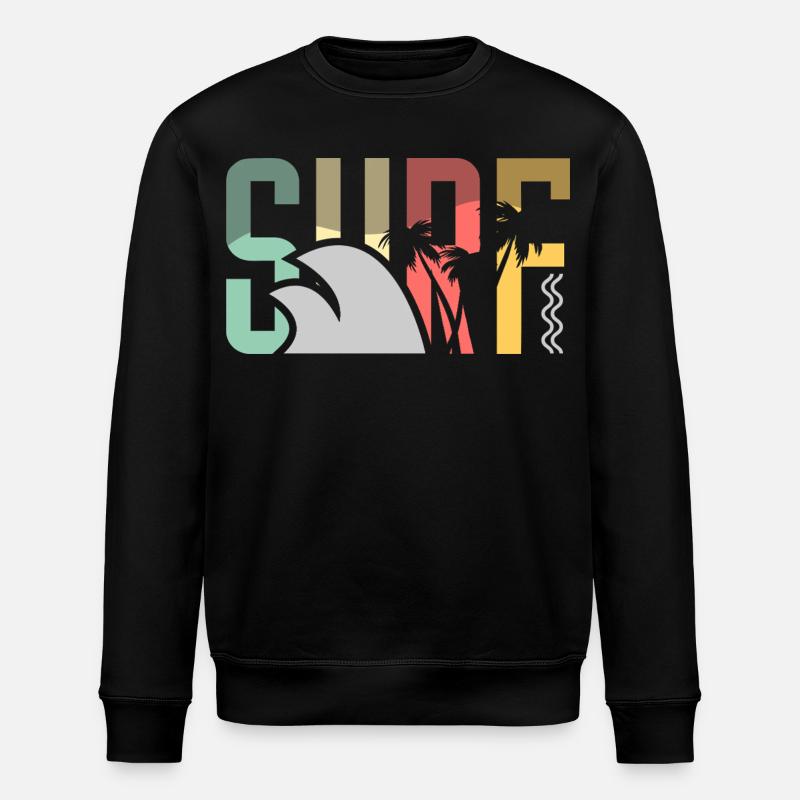 Surf Surfen Surfer - Stanley/Stella Unisex Bio-Sweatshirt ROLLER - Schwarz