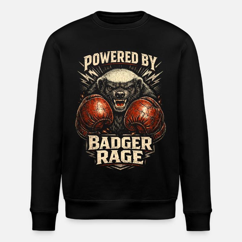 Honigdachs Honey Badger Tier - Stanley/Stella Unisex Bio-Sweatshirt ROLLER - Schwarz