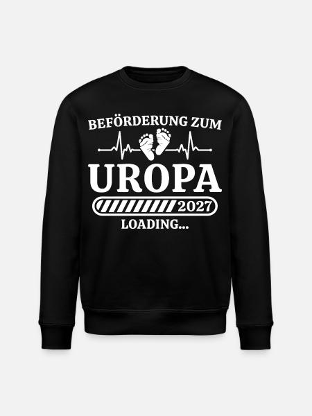 Uropa 2027 Loading – Geschenk Schwangerschaft - Stanley/Stella Unisex Bio-Sweatshirt ROLLER - Schwarz