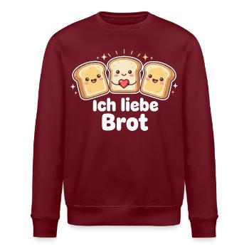 Lustiges Brot Geschenk - Stanley/Stella Unisex Bio-Sweatshirt ROLLER - Burgunderrot - Vorne - Nik (191cm)