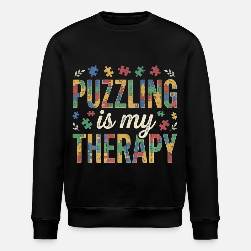 Puzzle is my Therapy - Puzzle rétro - Sweat bio ROLLER Stanley/Stella Unisexe - noir