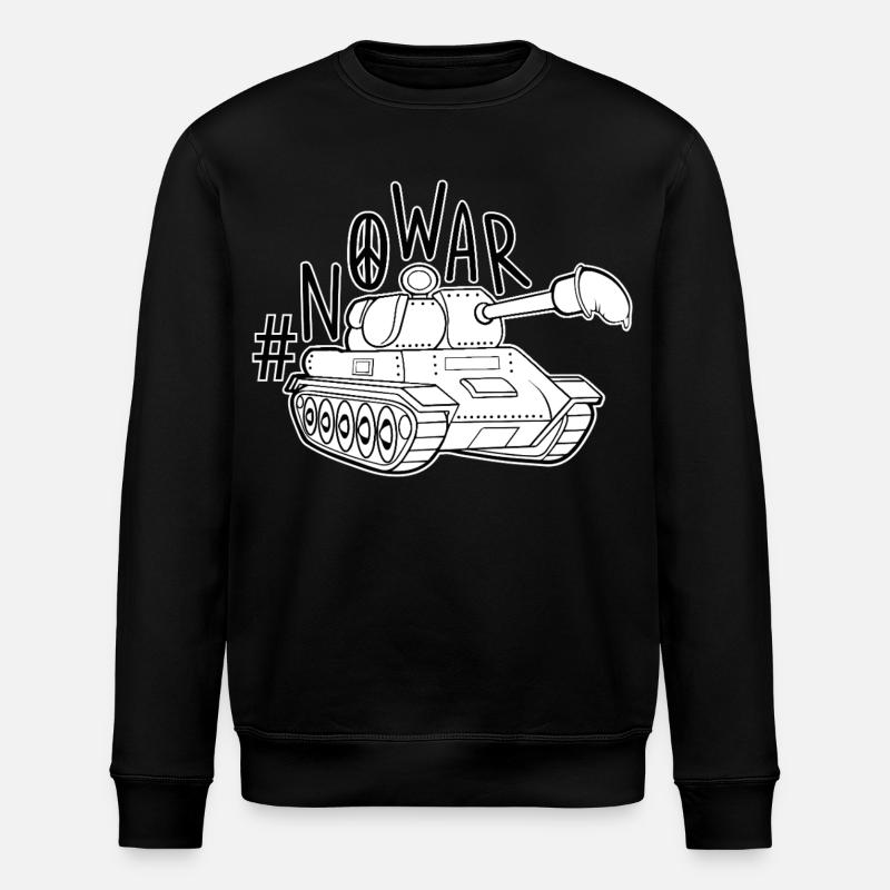 No War, tank with condom - Stanley/Stella ROLLER Unisex Organic Sweatshirt - black