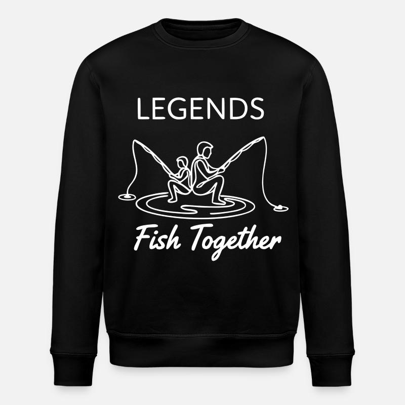 Angeln Legenden Spruch - Stanley/Stella Unisex Bio-Sweatshirt ROLLER - Schwarz