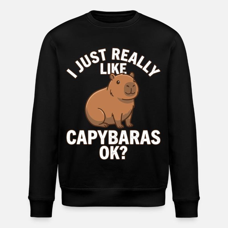 Capybara, j’aime vraiment les capybaras - Sweat bio ROLLER Stanley/Stella Unisexe - noir