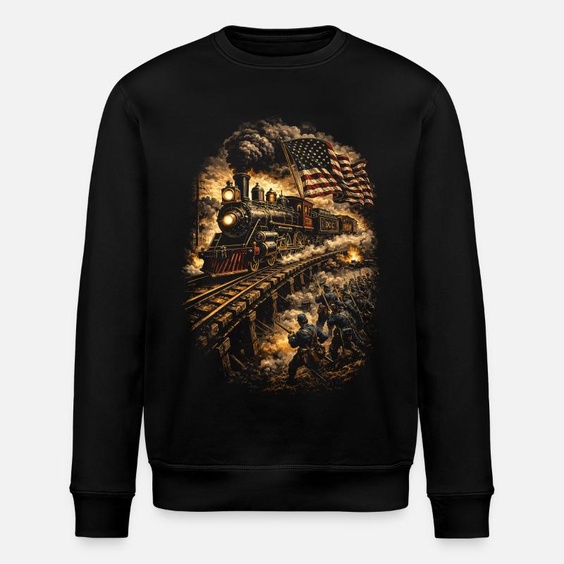 Model Railway Railway - Stanley/Stella ROLLER Unisex Organic Sweatshirt - black