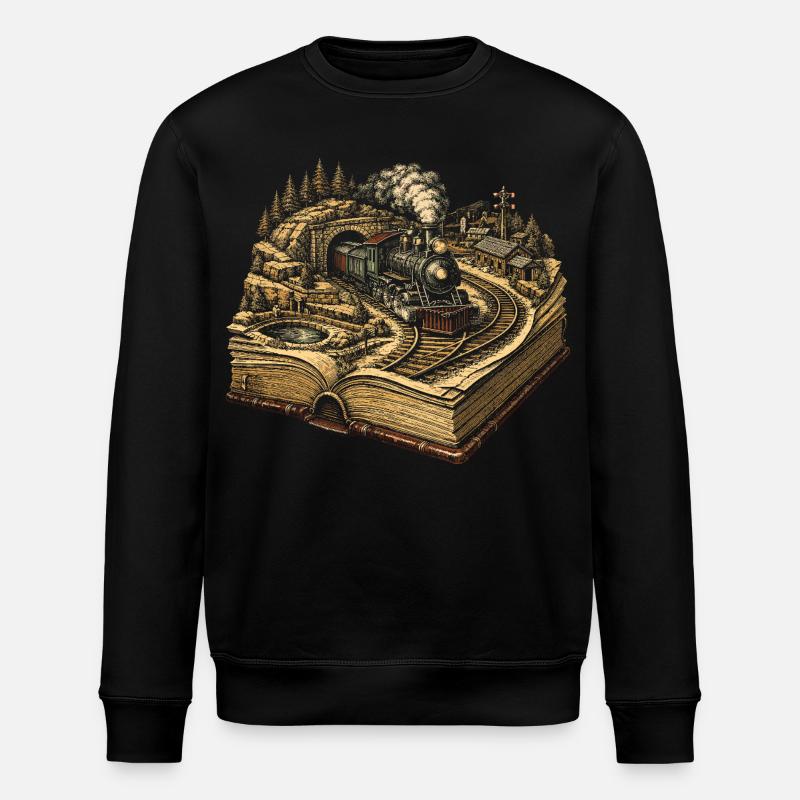 Model Railway Railway - Stanley/Stella ROLLER Unisex Organic Sweatshirt - black