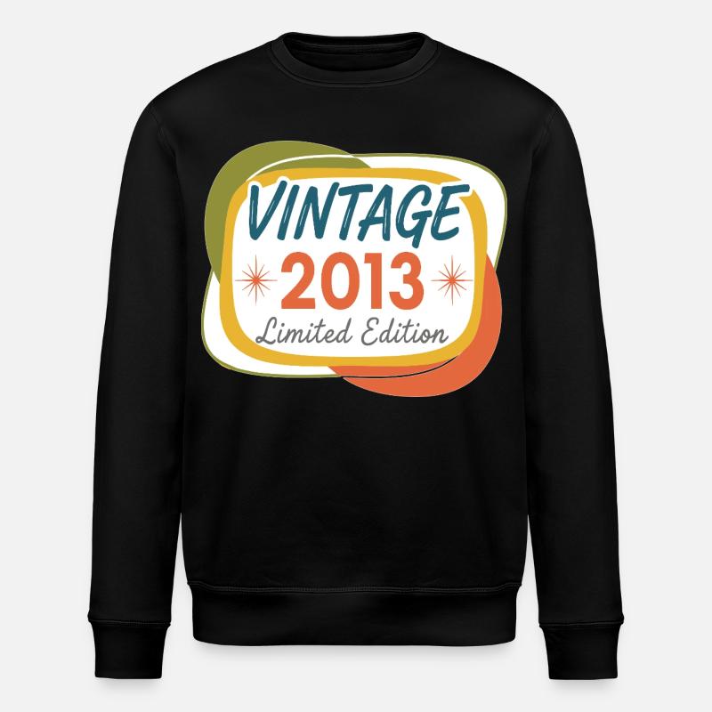 Vintage 2013 Bursdag Retro Limited - Stanley/Stella ROLLER økologisk unisex-sweatshirt - svart
