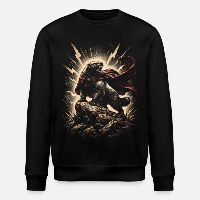 Honigdachs Honey Badger Tier - Stanley/Stella Unisex Bio-Sweatshirt ROLLER - Schwarz