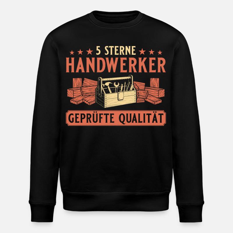 Handwerker 5 Sterne – Heimwerker Profi Qualität - Stanley/Stella Unisex Bio-Sweatshirt ROLLER - Schwarz