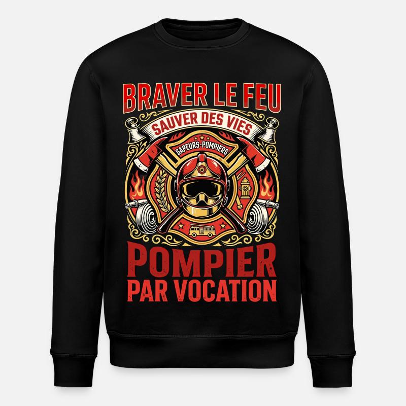 Pompier sapeur pompier feu héros vocation - Sweat bio ROLLER Stanley/Stella Unisexe - noir