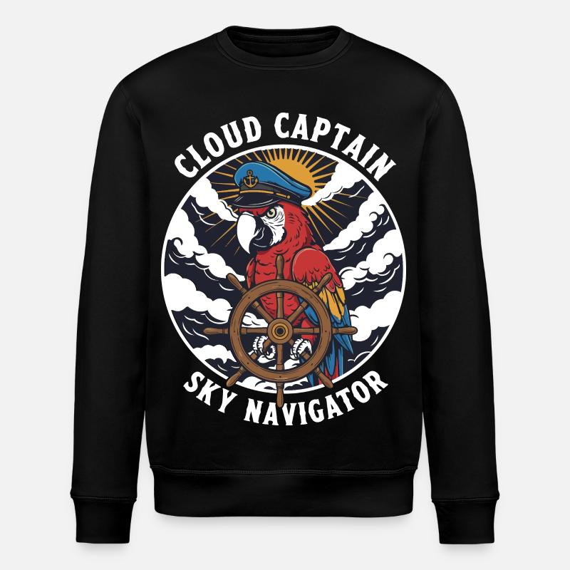 Perroquet Capitaine Cloud Sky Navigator - Sweat bio ROLLER Stanley/Stella Unisexe - noir
