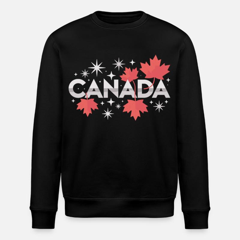 Canada Maple Leaf Gift Idea - Stanley/Stella ROLLER Unisex Organic Sweatshirt - black