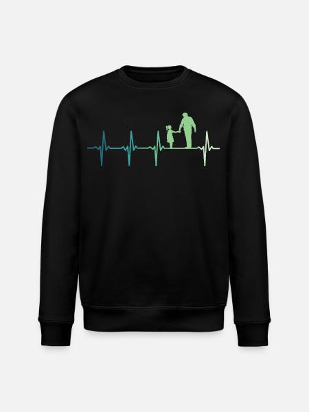 Père et fille battement de coeur papa et fillette - Sweat bio ROLLER Stanley/Stella Unisexe - noir