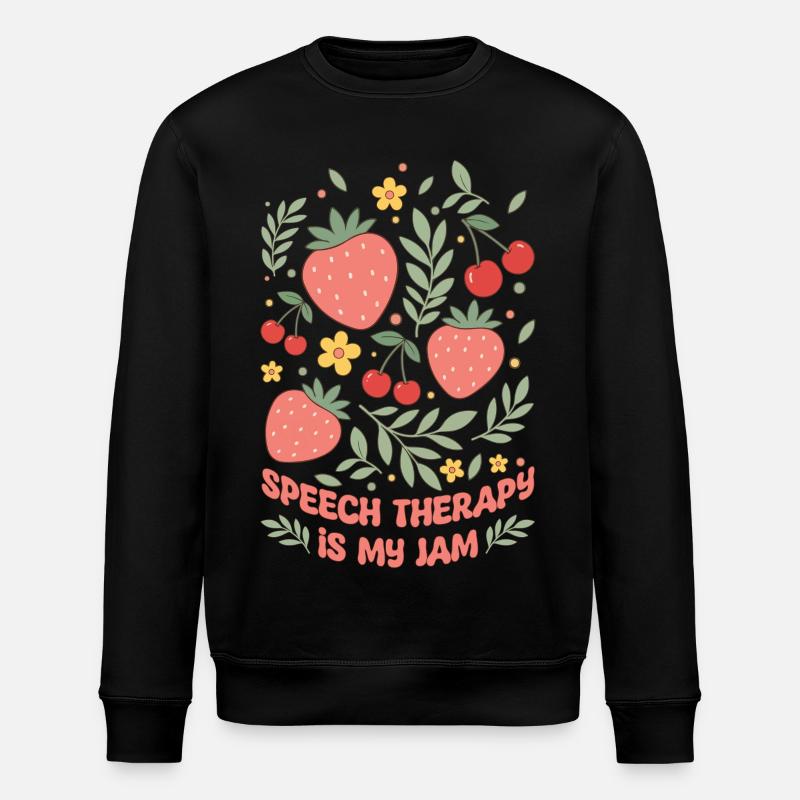 SLP Speech Therapy Is My Jam Speech Language - Stanley/Stella ROLLER Unisex Organic Sweatshirt - black