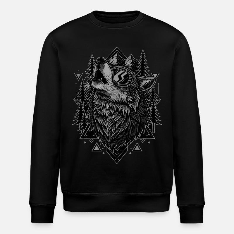 Stay Wild Wolf Outdoor - Stanley/Stella Unisex Bio-Sweatshirt ROLLER - Schwarz