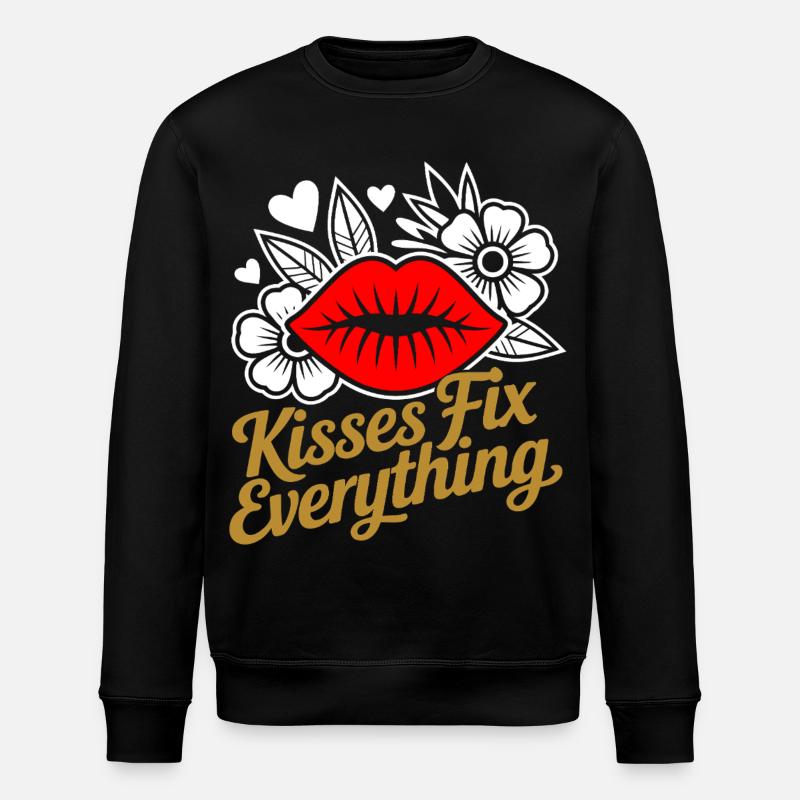 Küsse heilen alles - Stanley/Stella Unisex Bio-Sweatshirt ROLLER - Schwarz