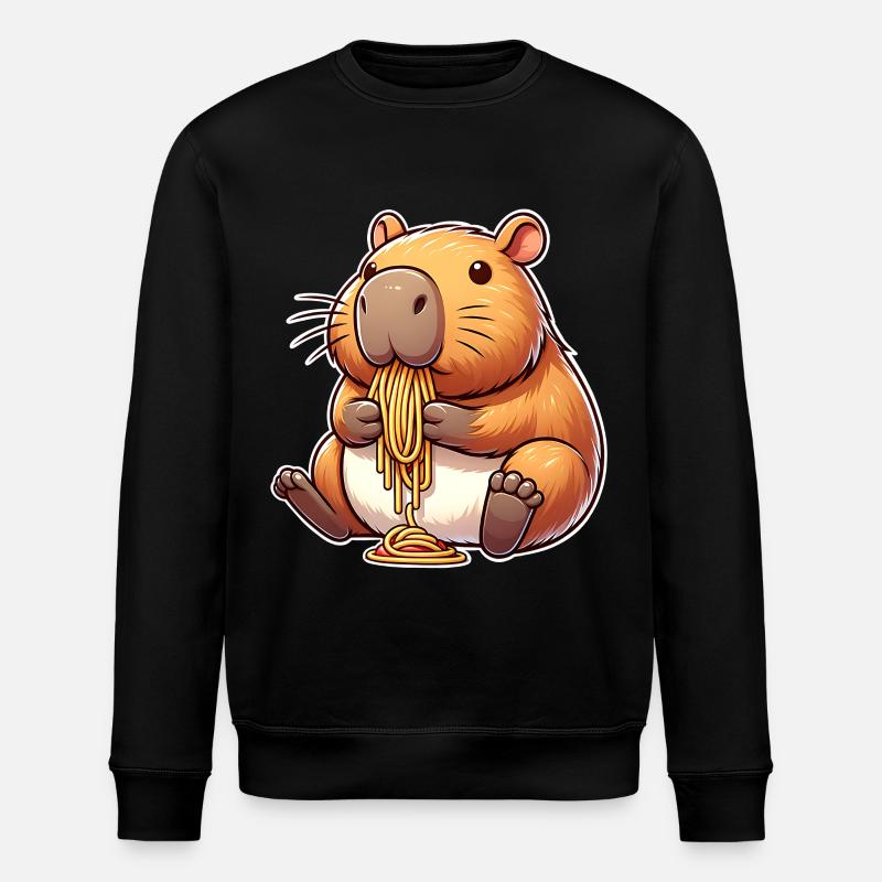 Capybara Pasta - Stanley/Stella ROLLER Unisex Organic Sweatshirt - black